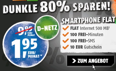 Günstigster Handytarif im D-Netz mit 500 MB