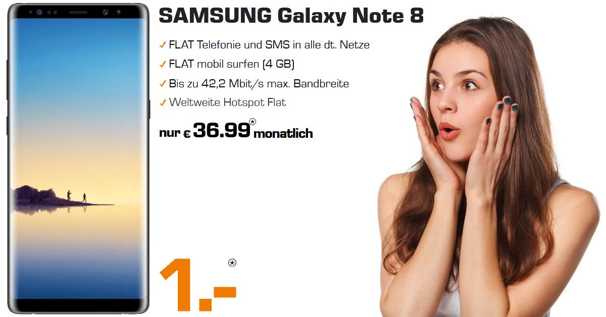 Galaxy Note 8 Handyvertrag inkl. 4 GB Allnet-Flat