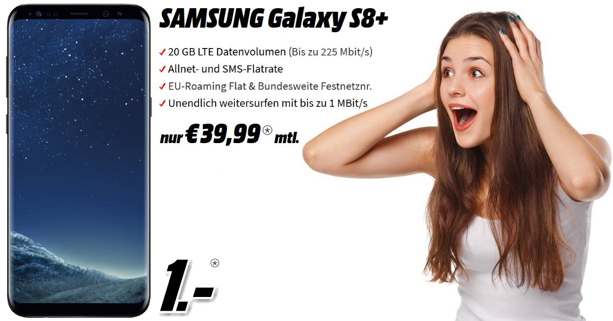 Samsung Galaxy S8 Plus Handytarif mit 20 GB LTE
