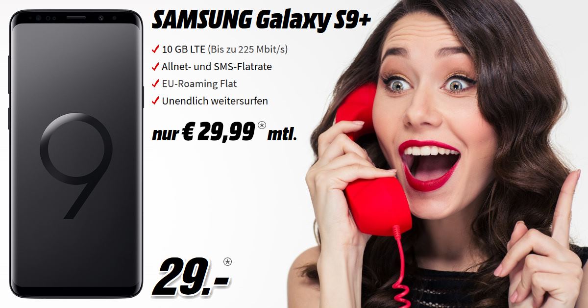 Galaxy S9 Plus mit 10 GB LTE Allnet-Flat