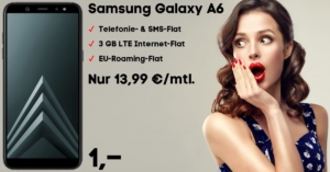 Handy-Tarifvergleich - Samsung Galaxy A6 inkl. 3 GB LTE Allnet-Flat zum Bestpreis