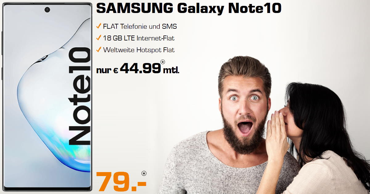 Galaxy Note 10 inkl. 18 GB LTE Allnet-Flat - Handy-Tarifvergleich