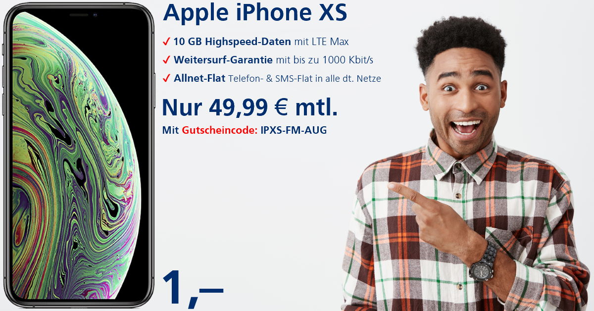 iPhone XS Aktion inkl. 10 GB LTE Allnet-Flat - Handy-Tarifvergleich