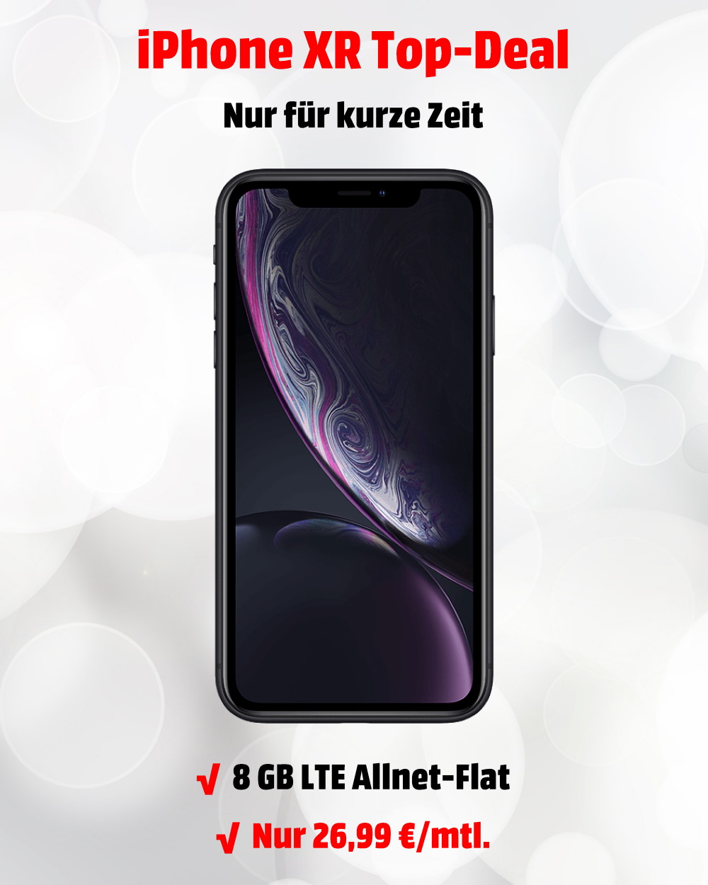 iPhone XR mit 8 GB LTE Allnet-Flat zum absoluten Tiefstpreis