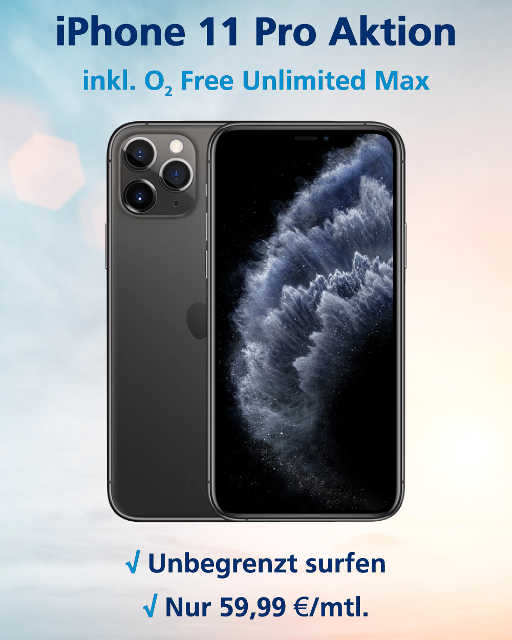Handy-Tarifvergleich iPhone 11 Pro mit o2 Free Unlimited Max zum absoluten Bestpreis