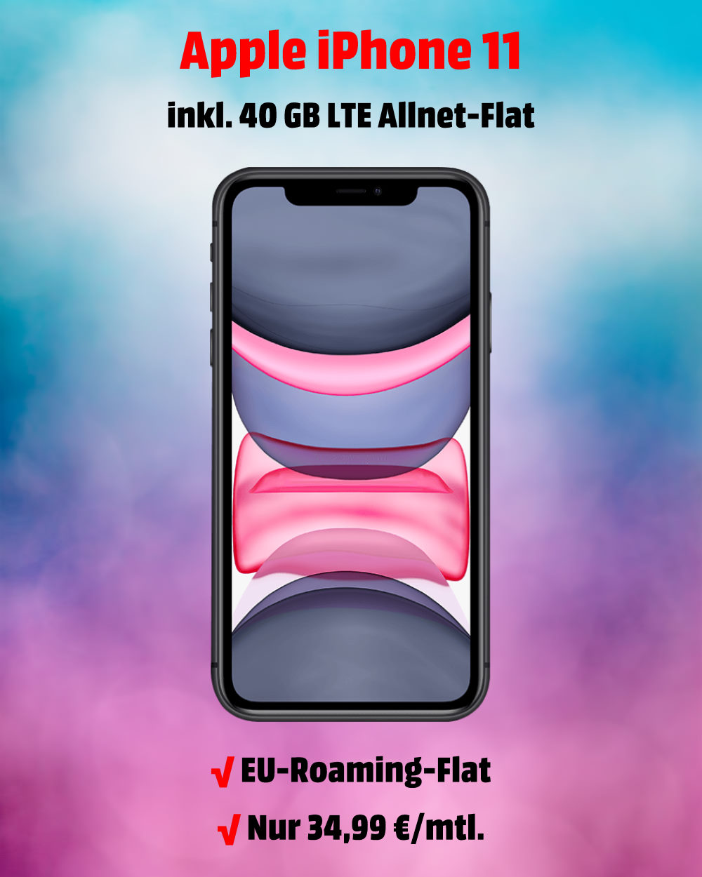 iPhone 11 Handyvertrag inkl. 40 GB LTE Allnet-Flat