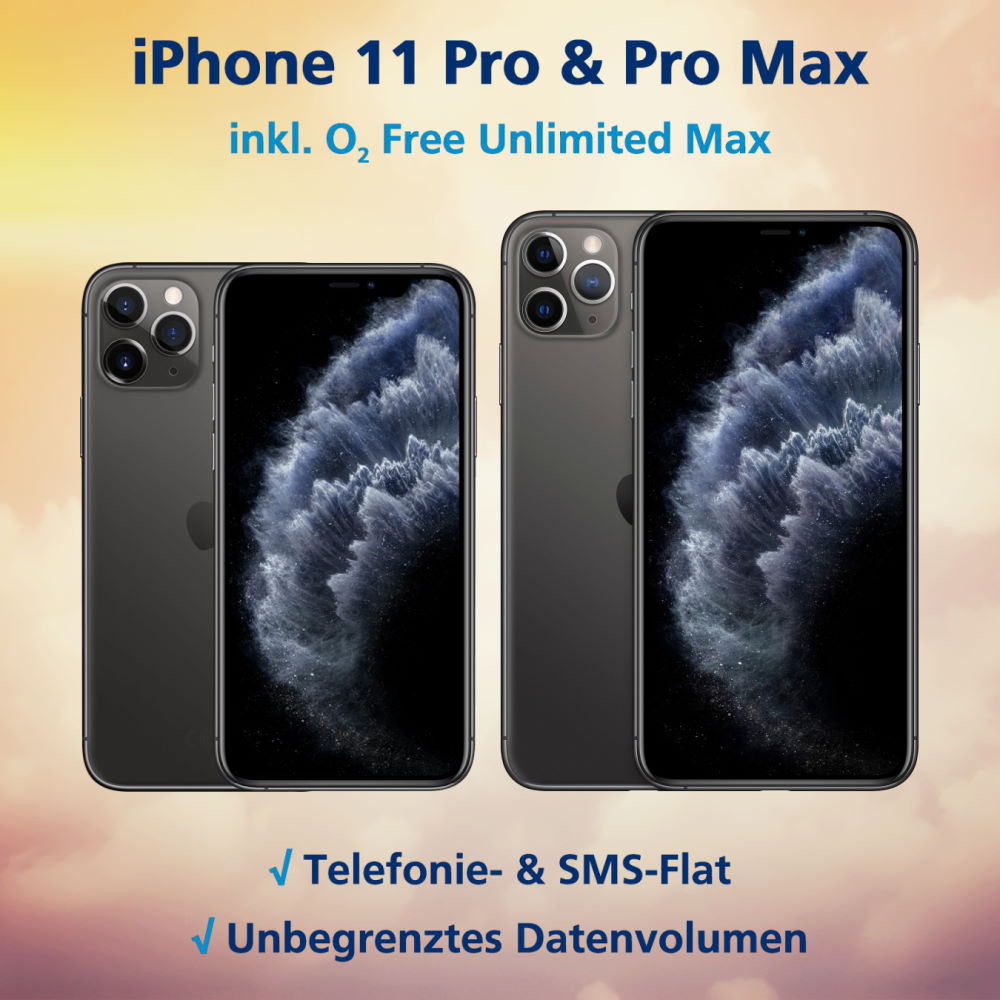 iPhone 11 Pro und iPhone 11 Pro Max Aktion inkl. unbegrenzter LTE Allnet-Flat