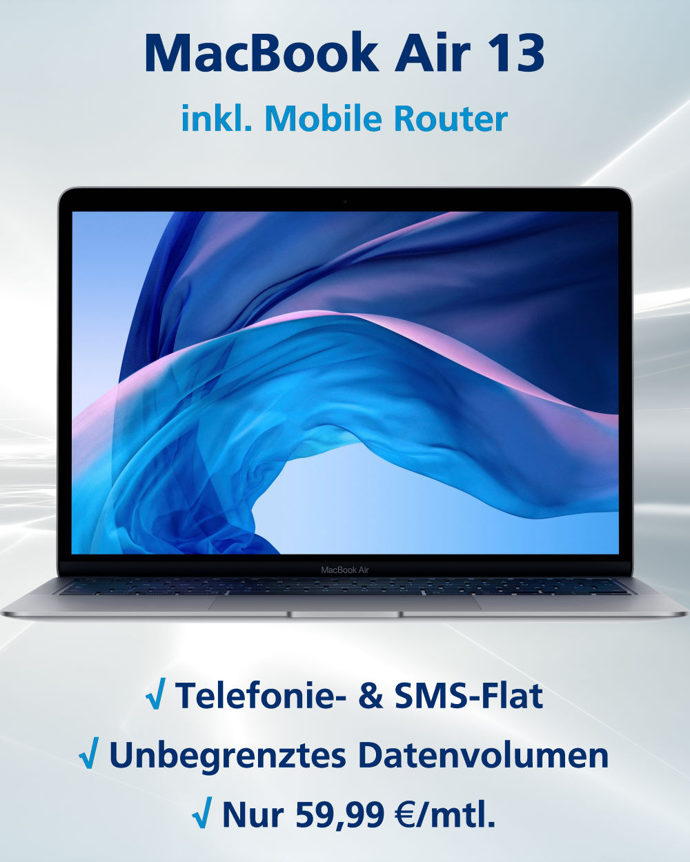 MacBook Air 13 Handyvertrag inkl. Mobile Router und Unlimited-Flat