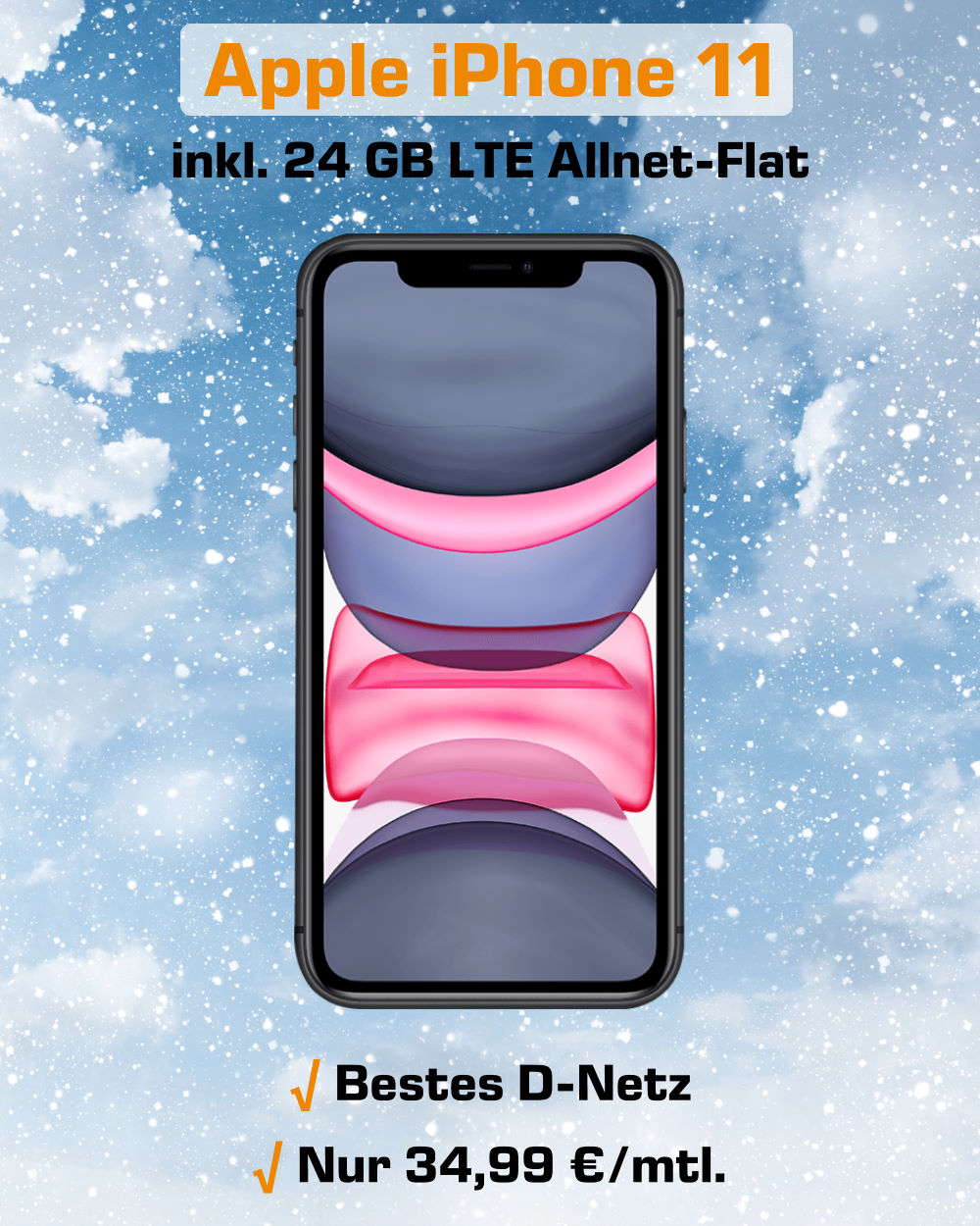 iPhone 11 Handyvertrag inkl. 24 GB LTE Allnet-Flat