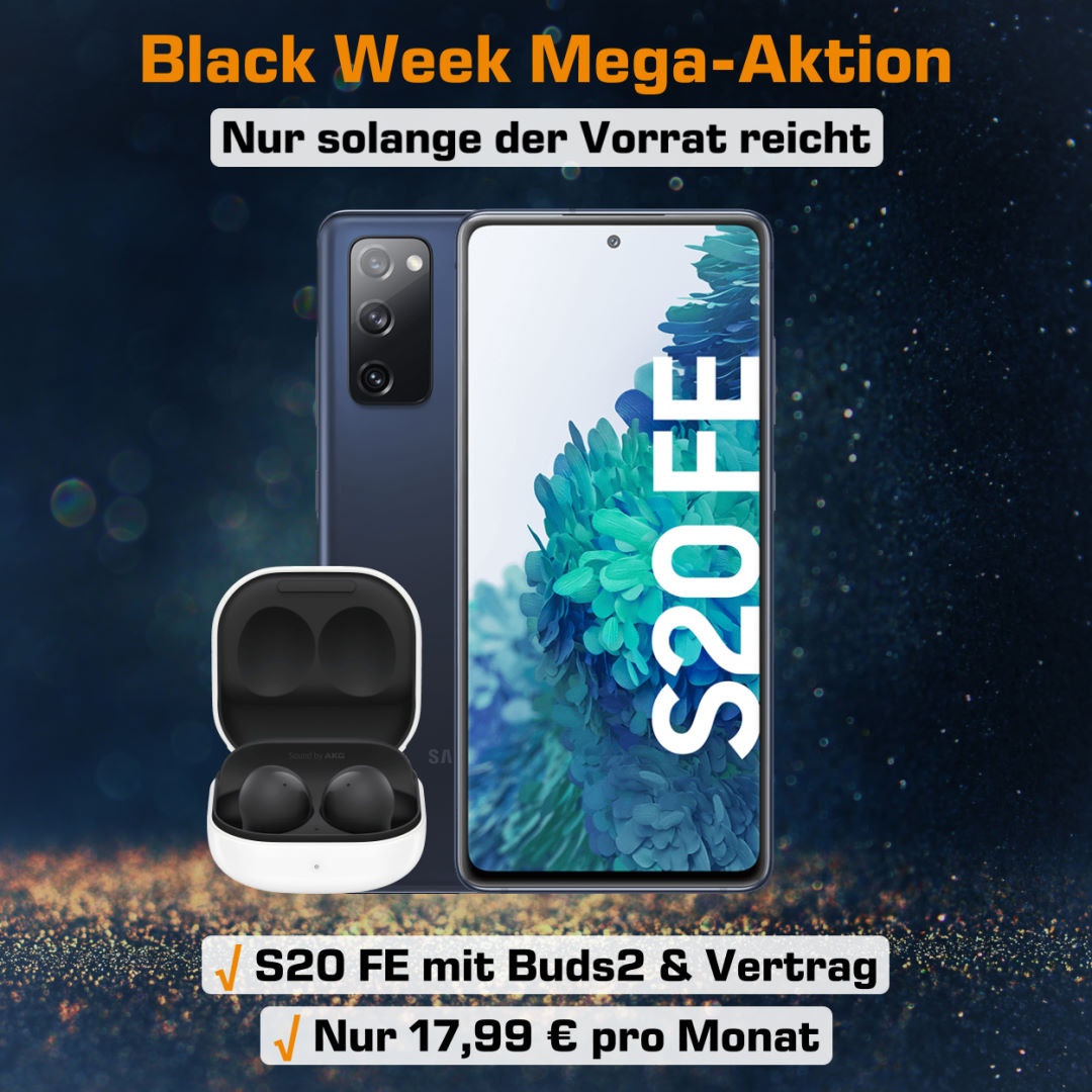 Galaxy S20 FE Handyvertrag inkl. Buds2 und 5 GB LTE Allnet-Flat - Black Week Aktion