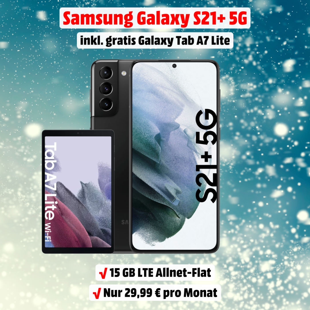 Galaxy S21+ 5G inkl. Galaxy Tab A7 Lite und 15 GB LTE Allnet-Flat zum Bestpreis