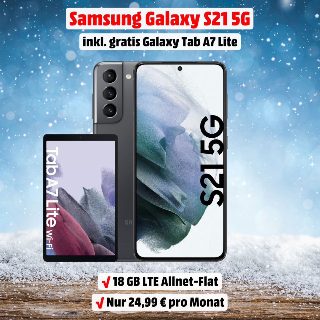 Galaxy S21 5G inkl. Galaxy Tab A7 Lite und 18 GB LTE Allnet-Flat zum Bestpreis