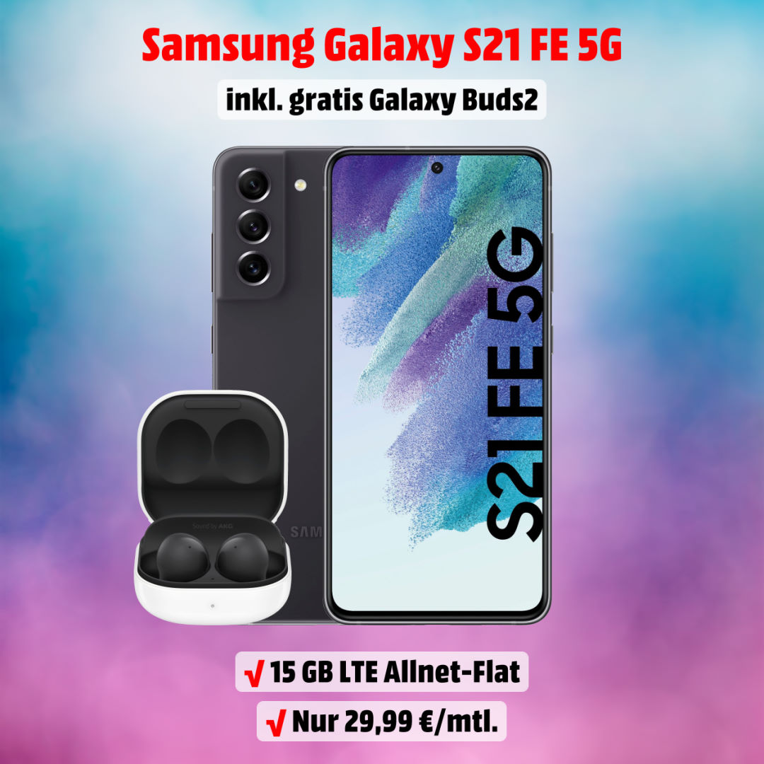Galaxy S21 FE 5G Handyvertrag inkl. Galaxy Buds2 und 15 GB LTE Allnet-Flat