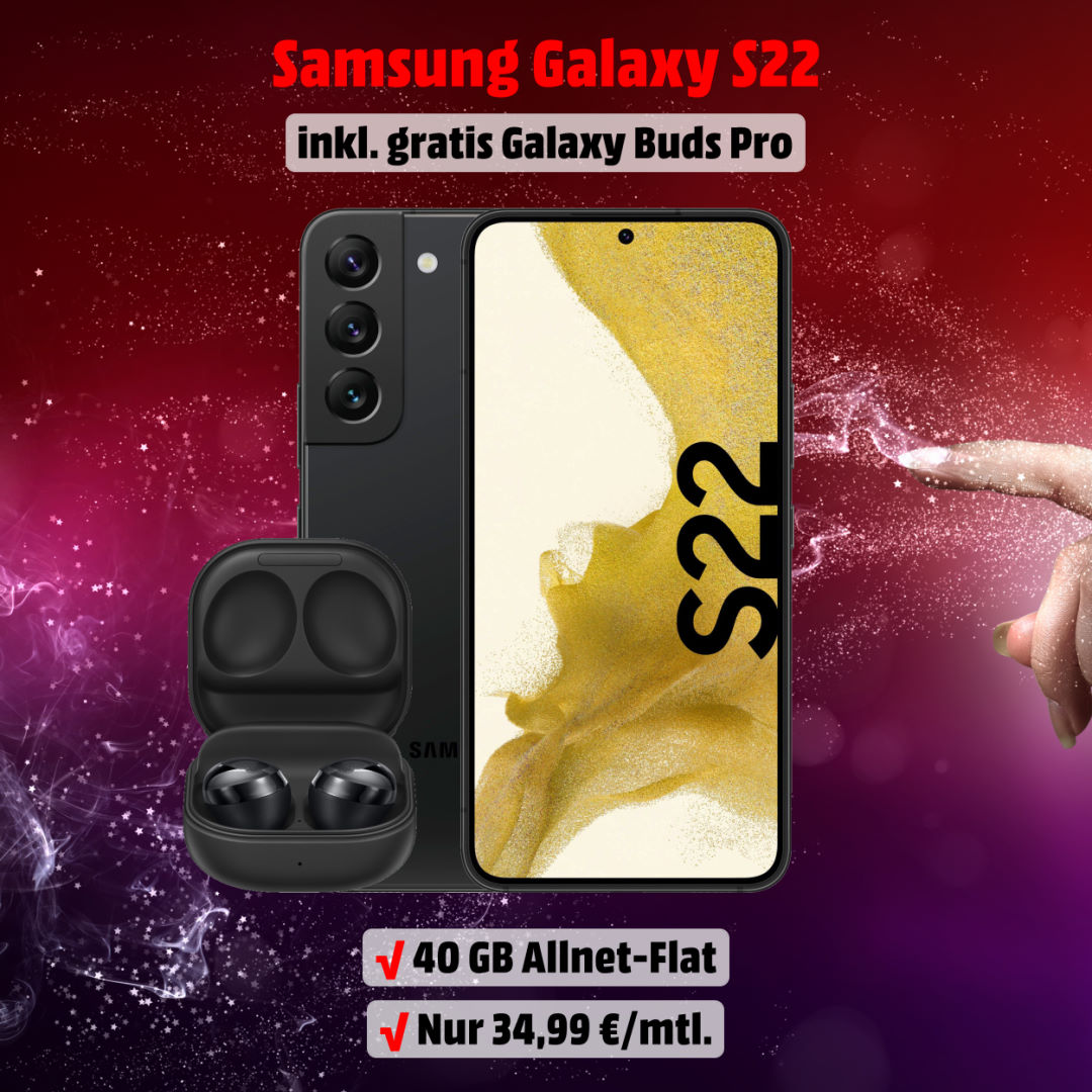 Galaxy S22 Handyvertrag inkl. Galaxy Buds Pro und 40 GB Allnet-Flat