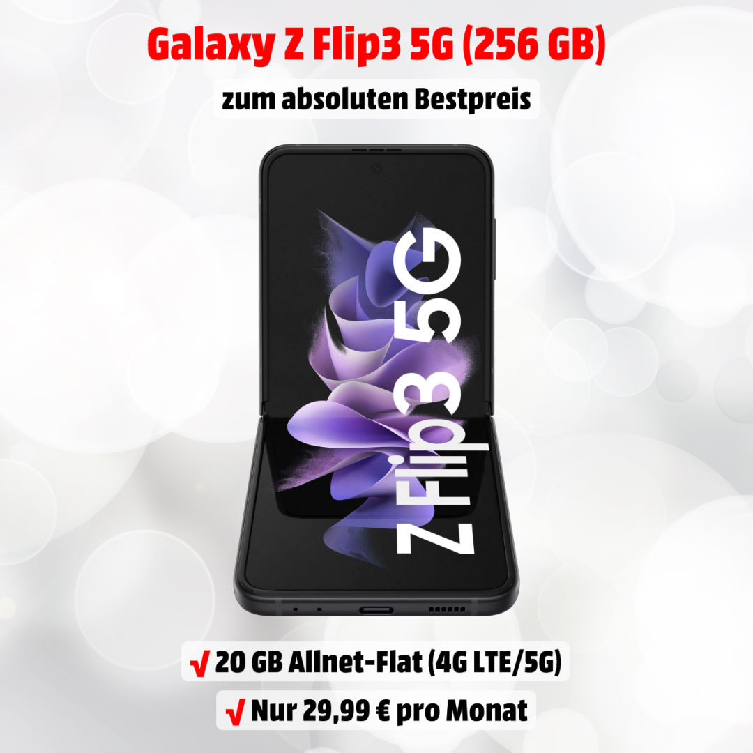 Galaxy Z Flip3 5G (256 GB) Handyvertrag inkl. 20 GB Allnet-Flat
