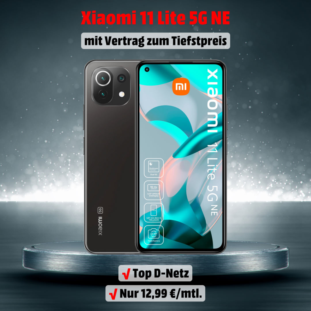 Xiaomi 11 Lite 5G NE Handyvertrag inkl. 5 GB LTE Allnet-Flat zum absoluten Tiefstpreis