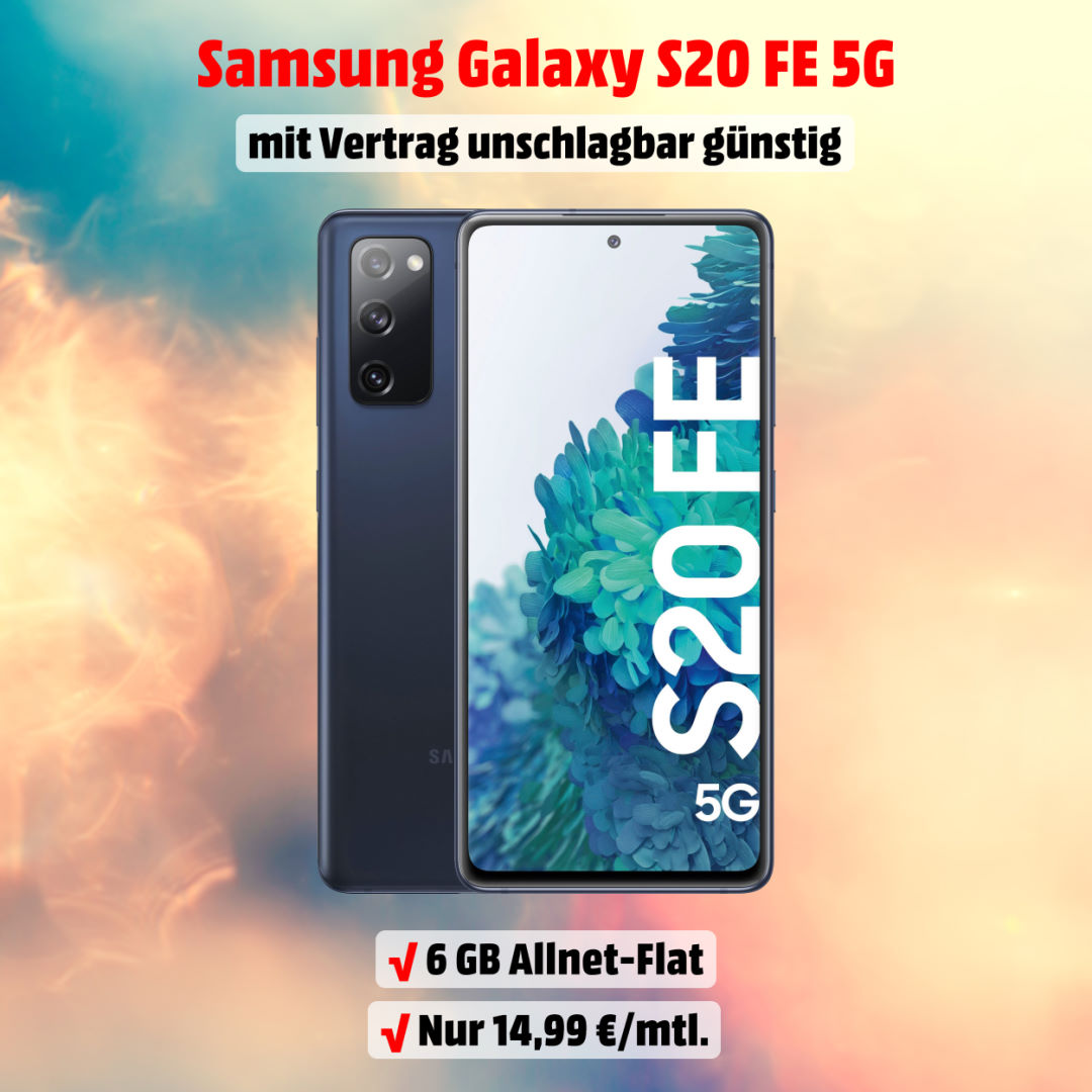 Galaxy S20 FE 5G inkl. 6 GB Allnet-Flat zum unschlagbar günstigen Preis