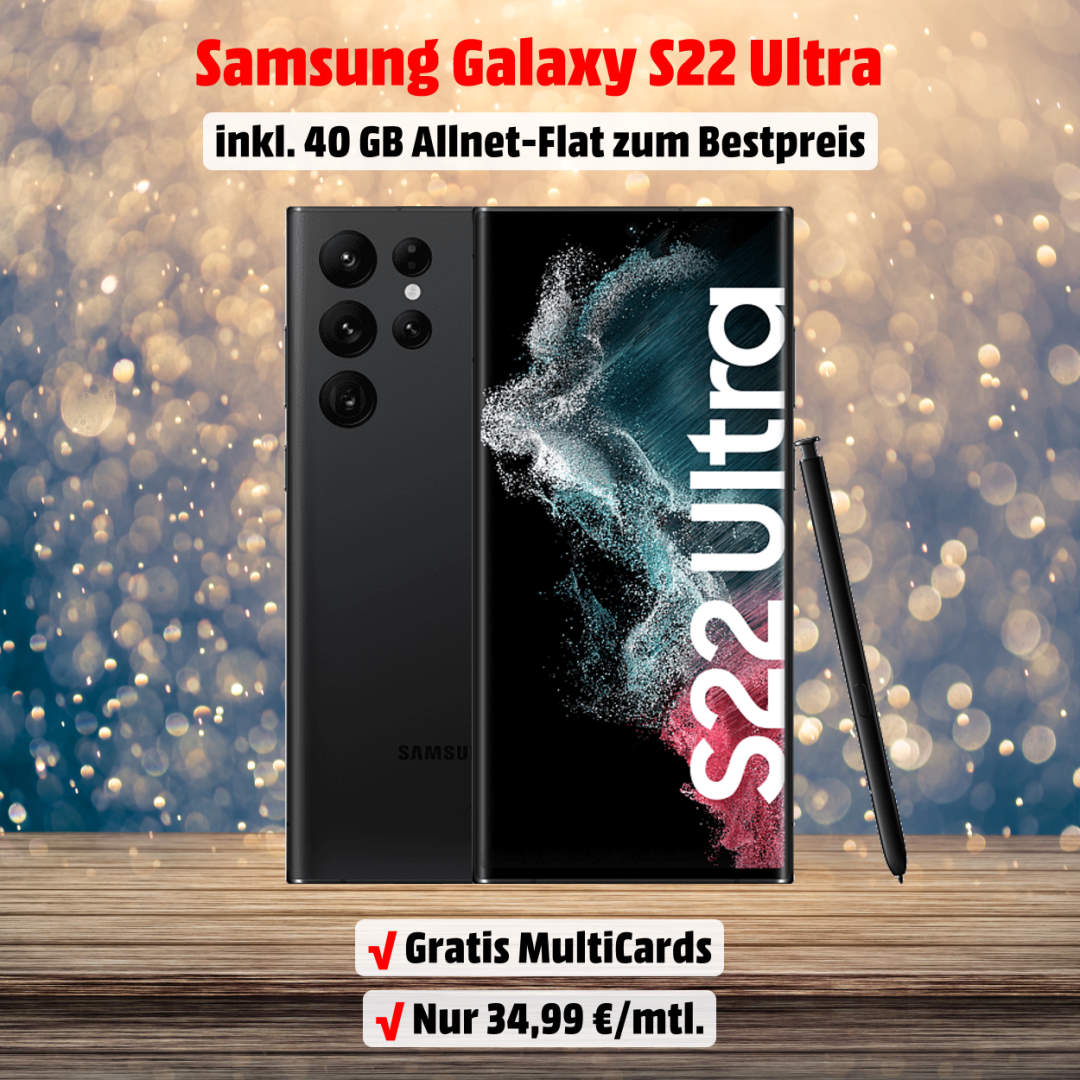 Galaxy S22 Ultra inkl. 40 GB Allnet-Flat unschlagbar günstig