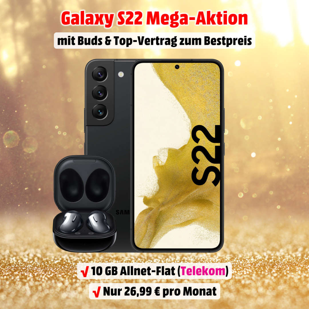 Galaxy S22 inkl. Galaxy Buds Live und 10 GB Allnet-Flat im besten D-Netz der Telekom