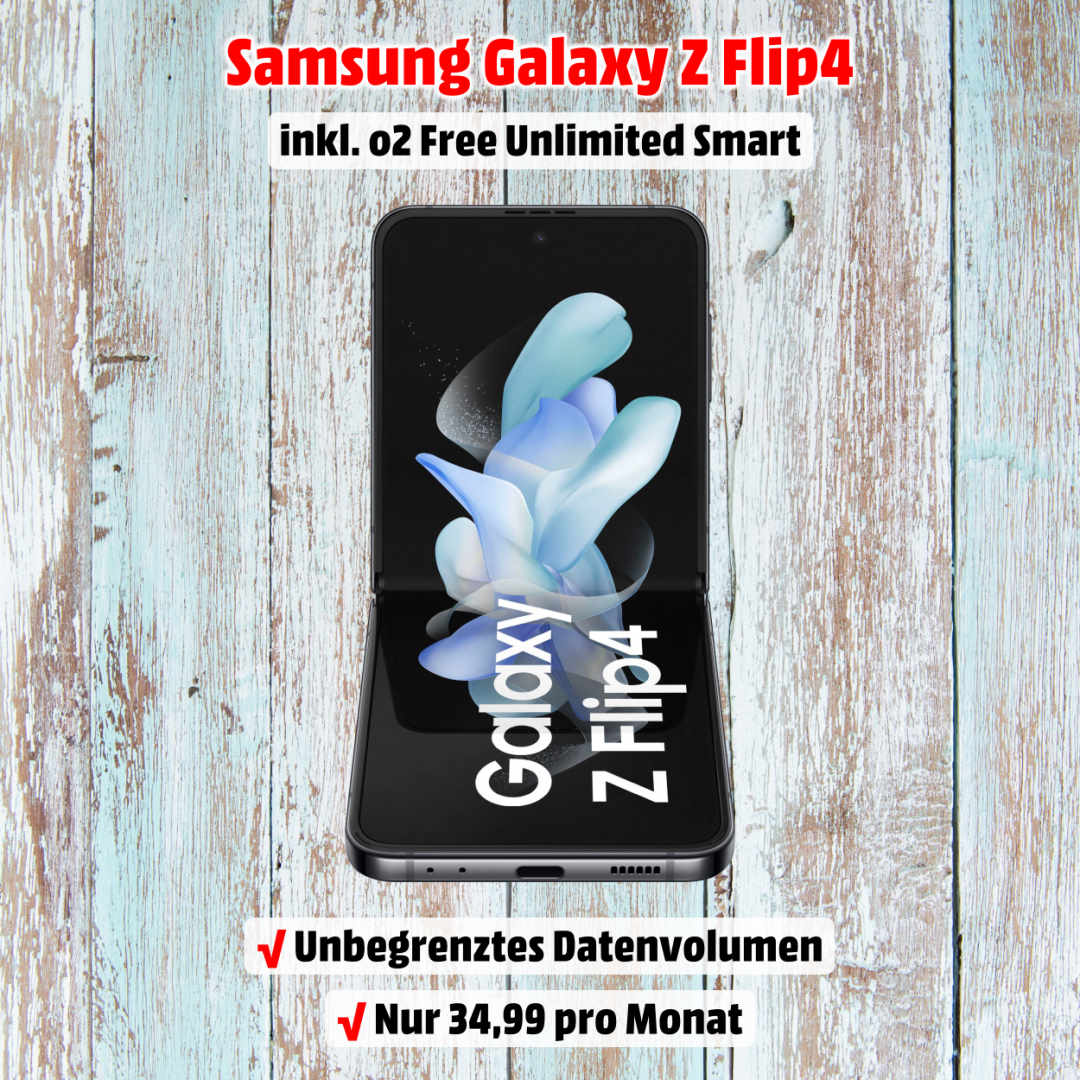 Galaxy Z Flip4 inkl. o2 Free Unlimited Smart zum absoluten Bestpreis