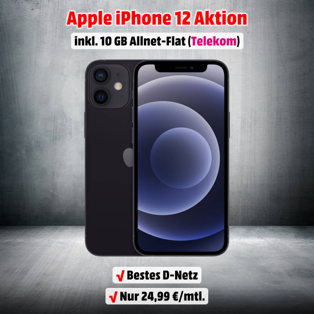 iPhone 12 inkl. 10 GB Allnet-Flat im besten D-Netz zum Bestpreis