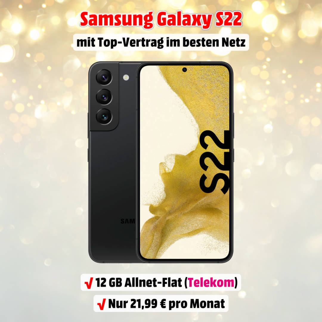 Galaxy S22 inkl. 12 GB Allnet-Flat zum Mega-Tiefpreis