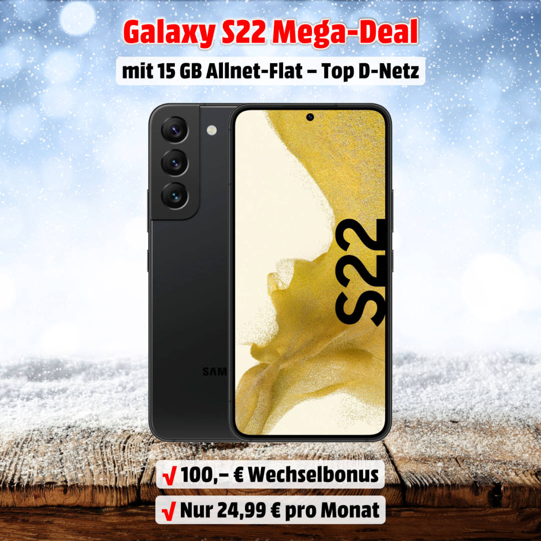 Galaxy S22 inkl. 15 GB Allnet-Flat zum Mega-Tiefpreis