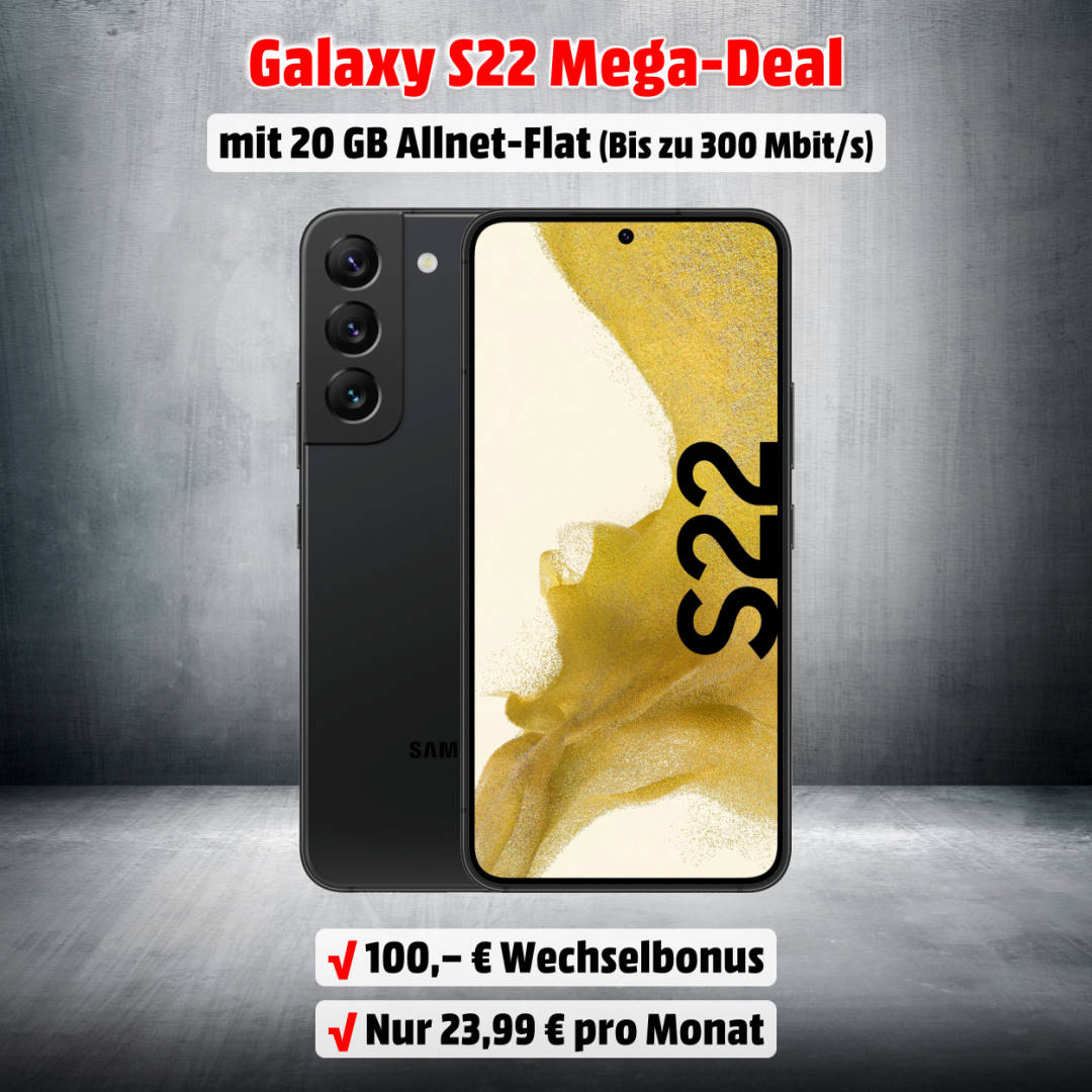 Galaxy S22 inkl. 20 GB Allnet-Flat unschlagbar günstig