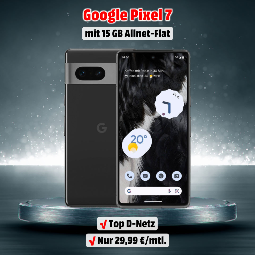 Google Pixel 7 inkl. 15 GB Allnet-Flat zum Aktionspreis