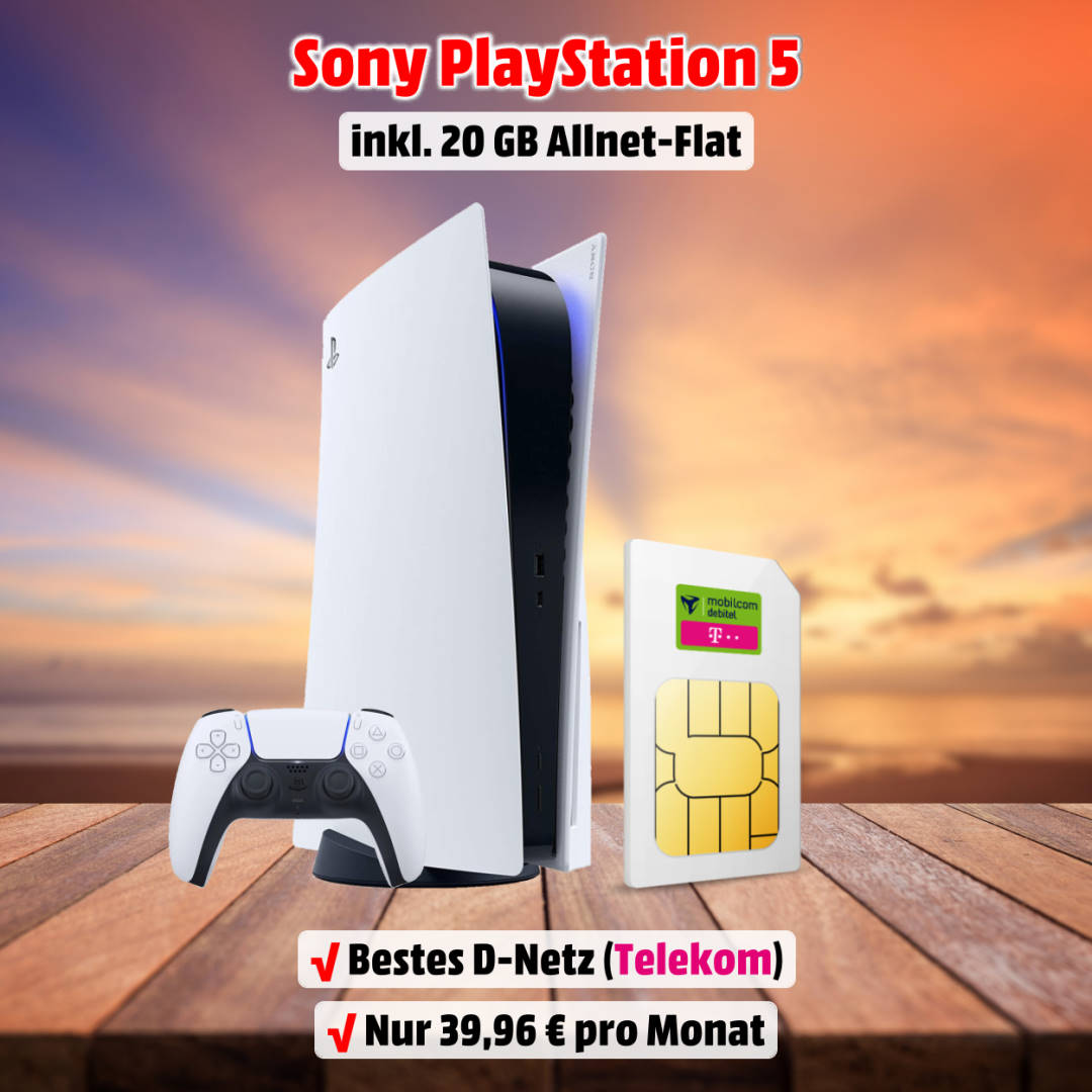 Playstation 5 inkl. 20 GB Allnet-Flat im besten Telekom-Netz zum Bestpreis
