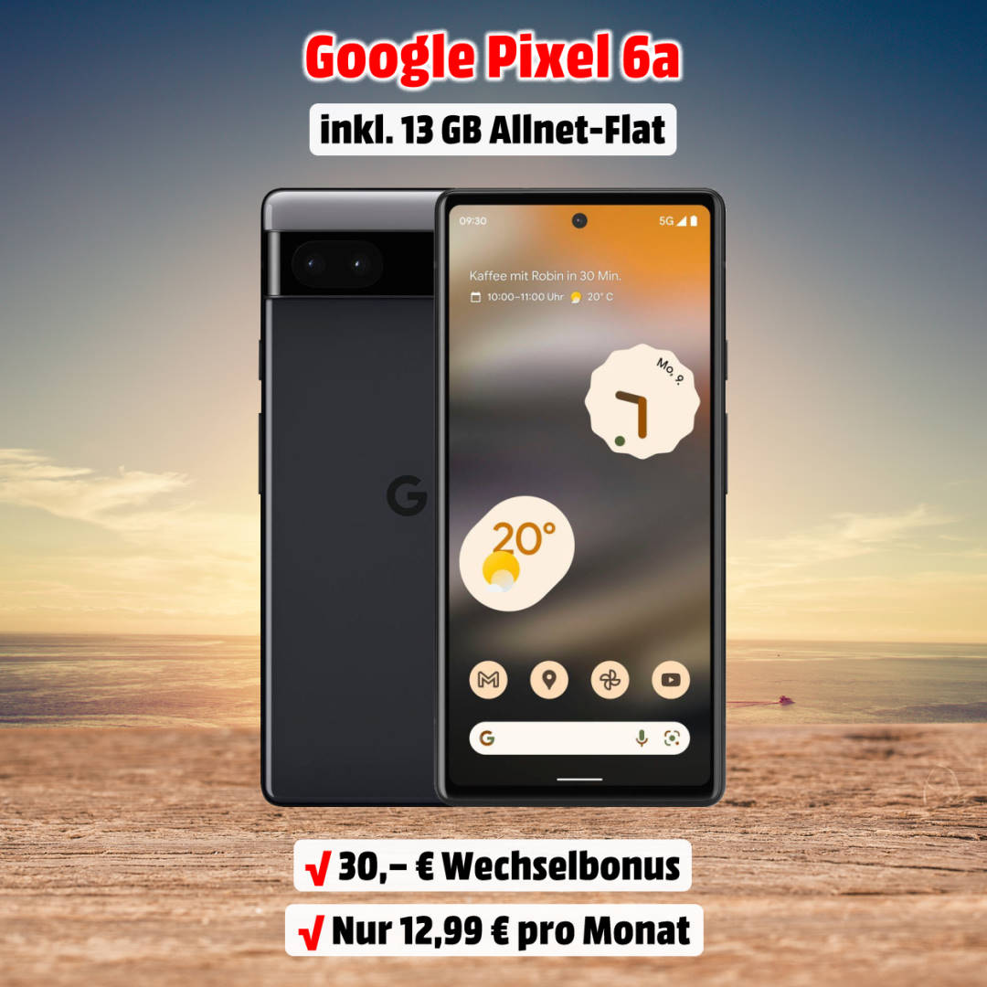 Google Pixel 6a mit Vertrag im Netz von o2