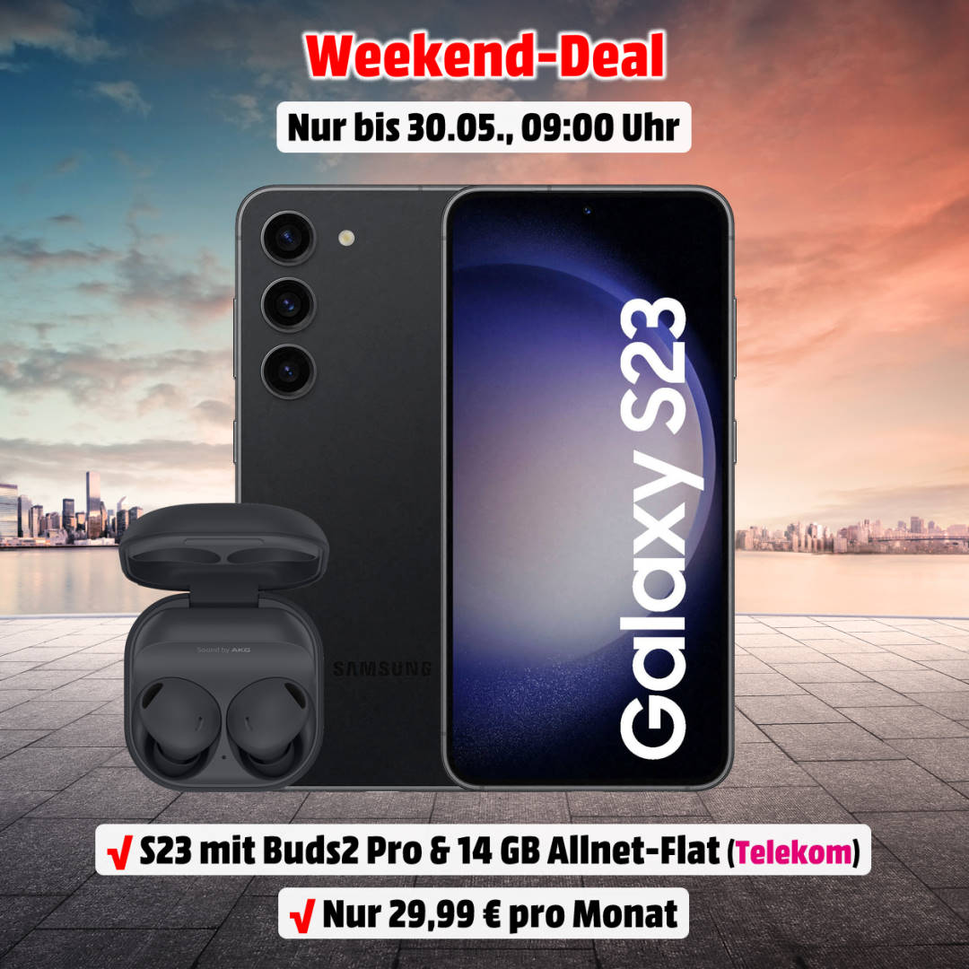 Samsung Galaxy S23 mit Vertrag und Buds2 Pro Weekend-Deal