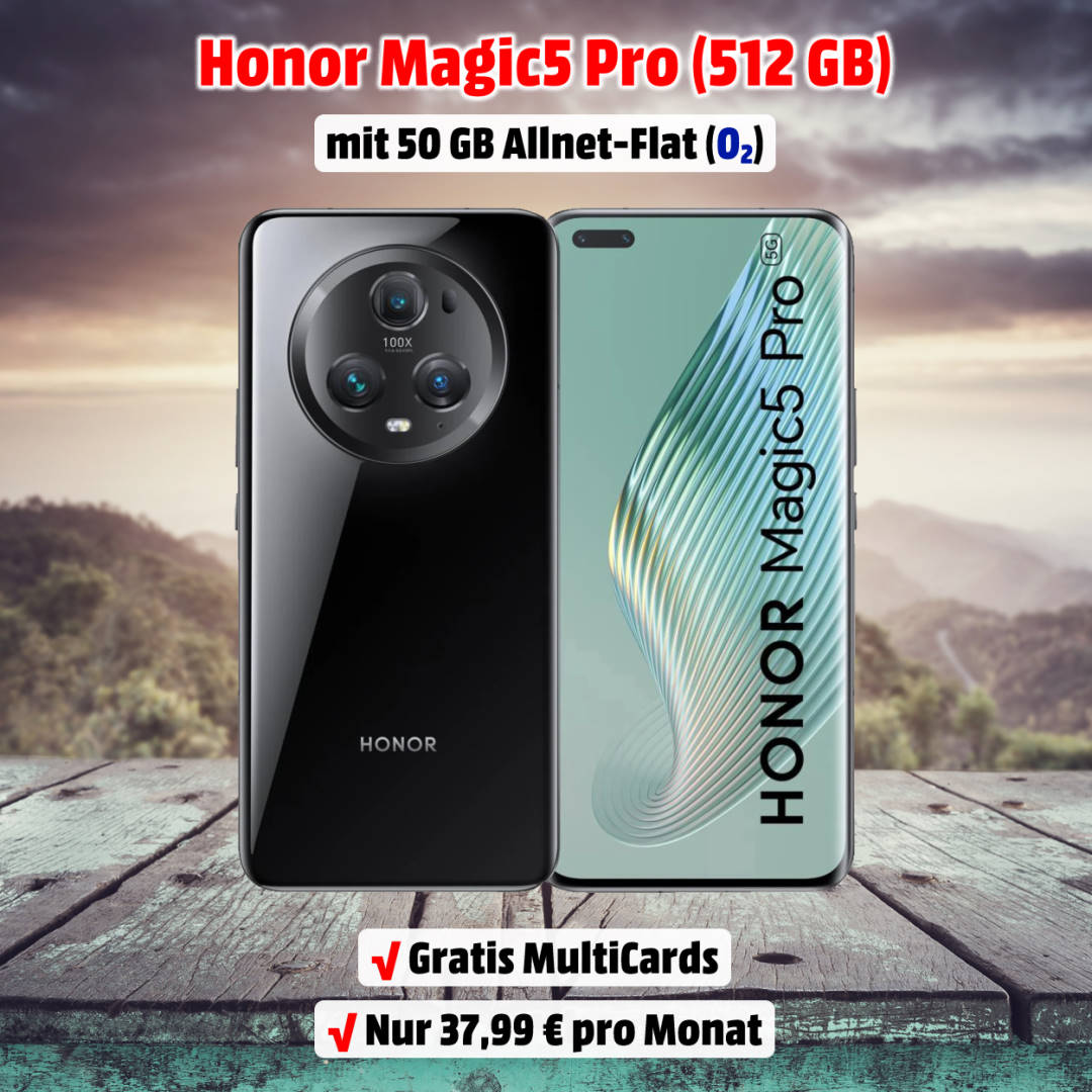 Honor Magic5 Pro mit Vertrag im Mobilfunknetz von o2