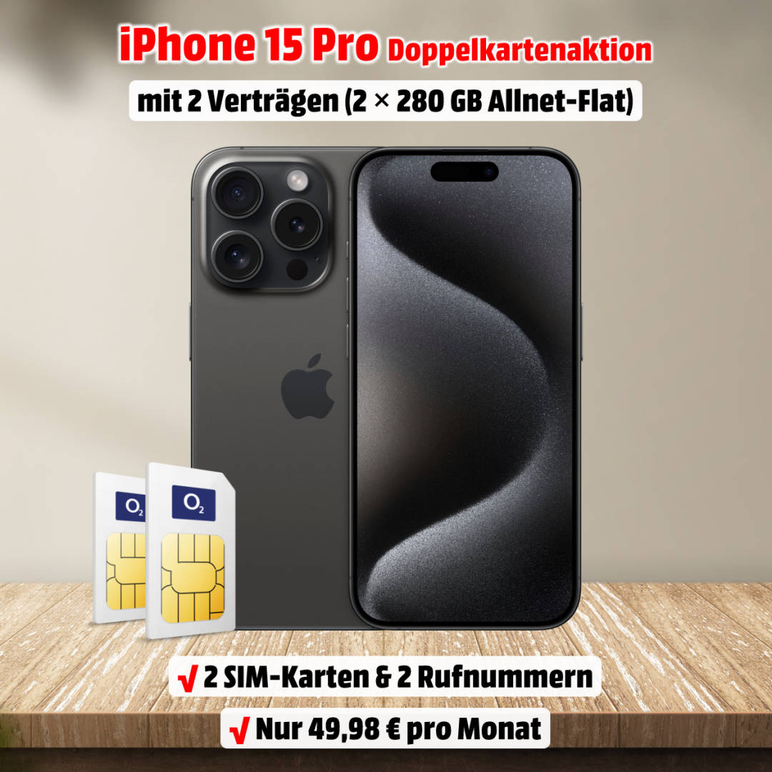 iPhone 15 Pro mit Vertrag - Doppelkartenaktion