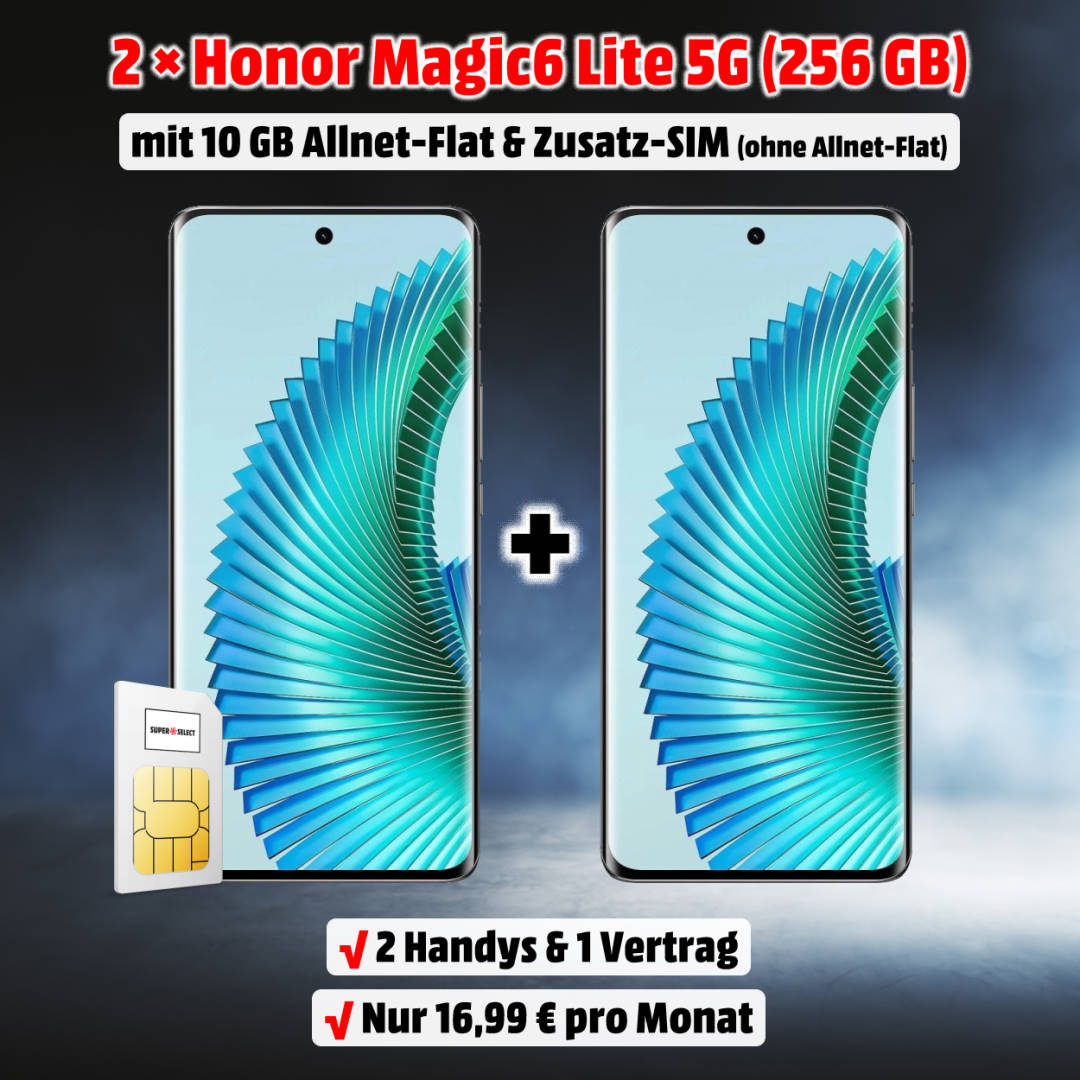 2x Honor Magic6 Lite 5G mit Vertrag