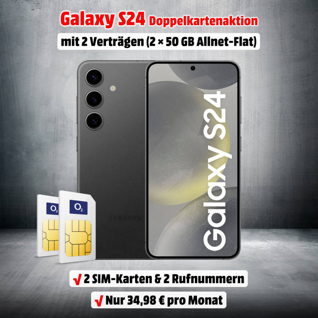 Galaxy S24 mit Vertrag - o2 Doppelkartenaktion
