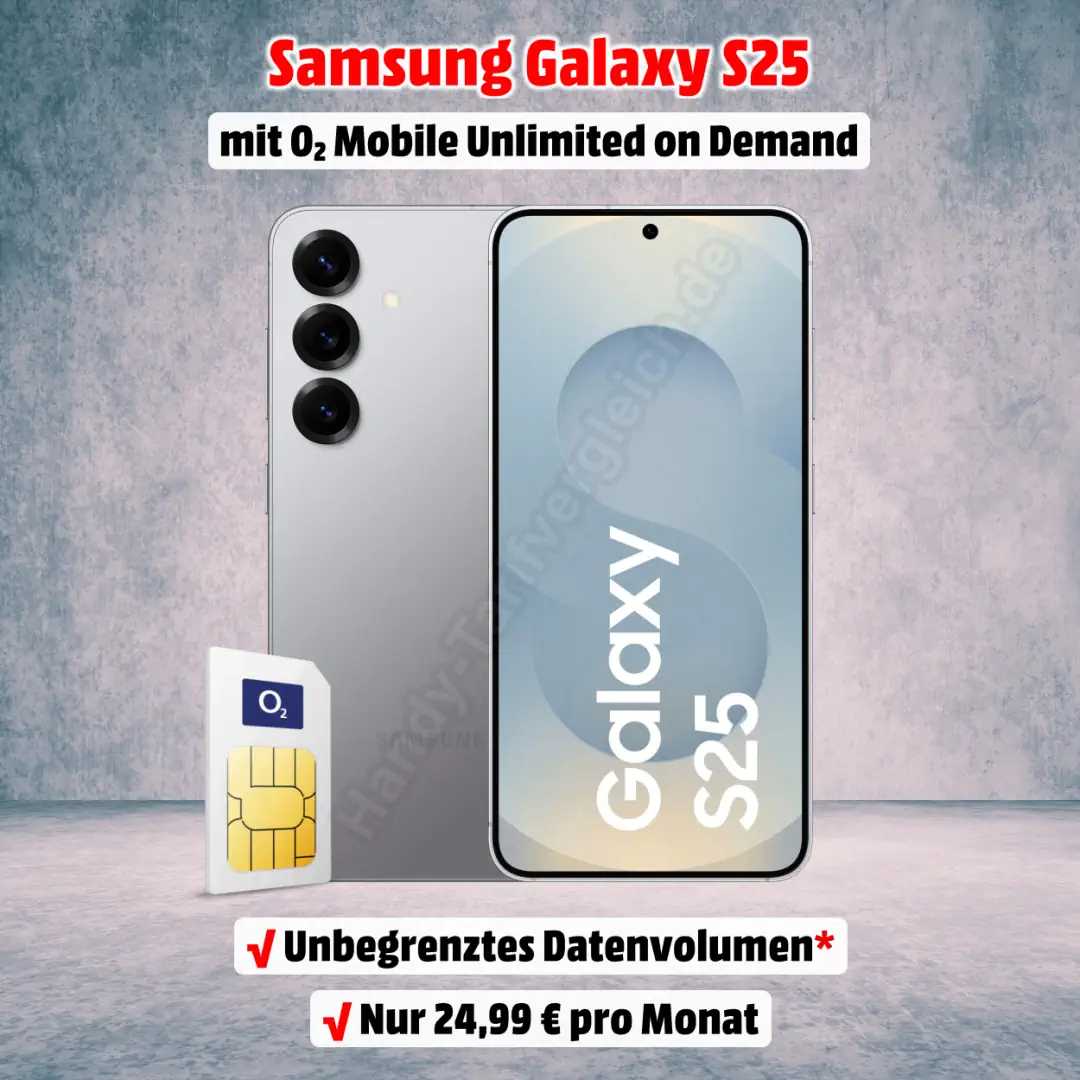 Samsung Galaxy S25 mit Vertrag inkl. Unlimited-Flat on Demand zum absoluten Bestpreis