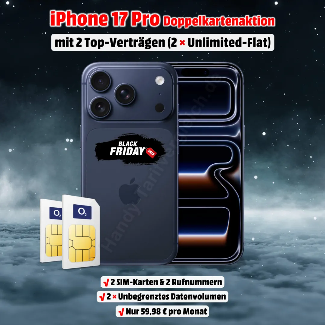 Apple iPhone 17 Pro mit zwei Verträgen inkl. 2 echten Unlimited-Flats