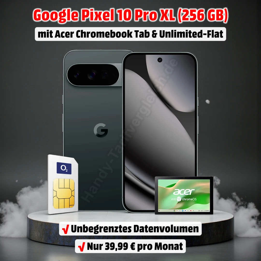 Google Pixel 10 Pro XL mit Vertrag und gratis Acer Chromebook Tab