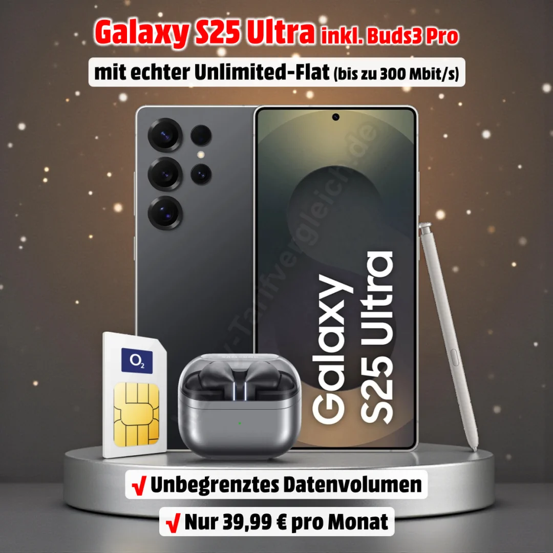 Samsung Galaxy S25 Ultra mit Vertrag inkl. Galaxy Buds3 Pro und echter Unlimited-Flat