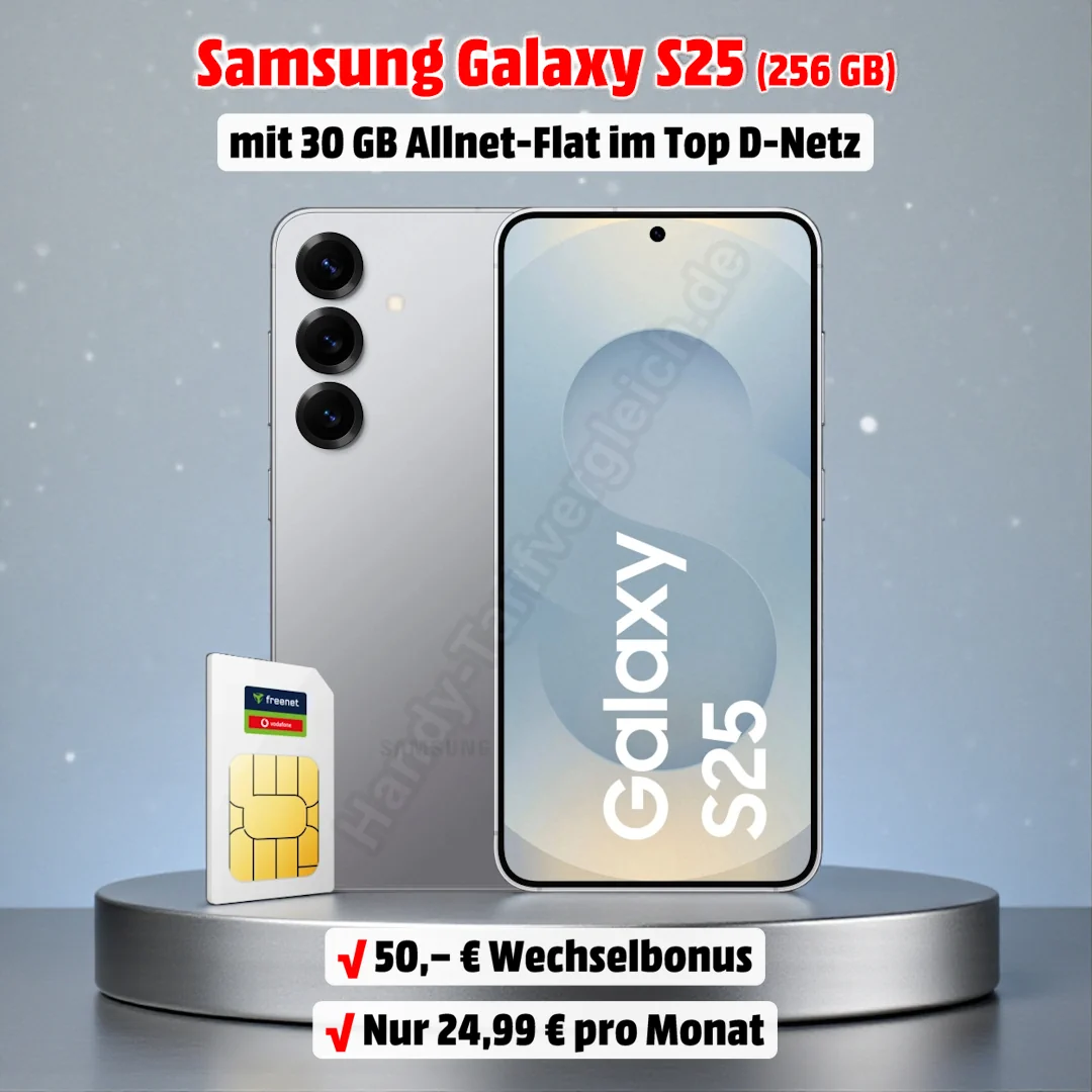 Samsung Galaxy S25 mit Vertrag im Top D-Netz von Vodafone