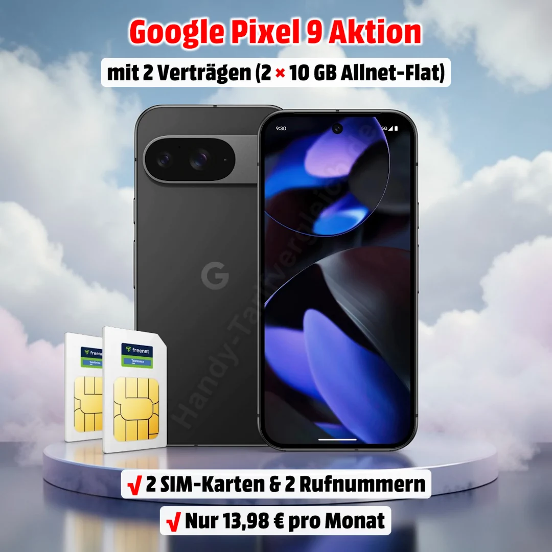 Google Pixel 9 mit 2 Verträgen zum absoluten Bestpreis