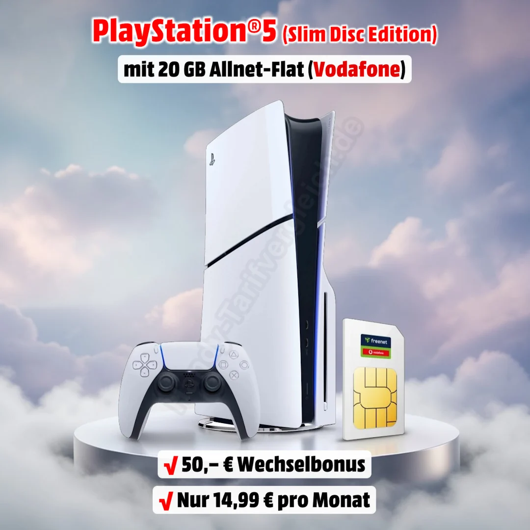 Playstation 5 Slim Disc Edition mit Vertrag im Top D-Netz
