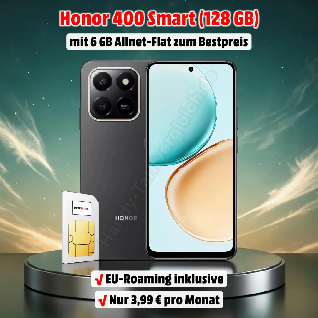 Honor 400 Smart mit Vertrag inkl. 6 GB Allnet-Flat zum Tiefstpreis
