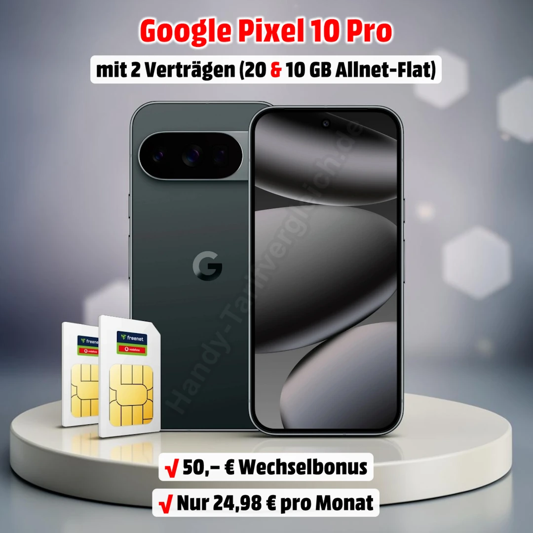 Google Pixel 10 Pro mit Google Pixelsnap und zwei Verträgen im Netz von Vodafone