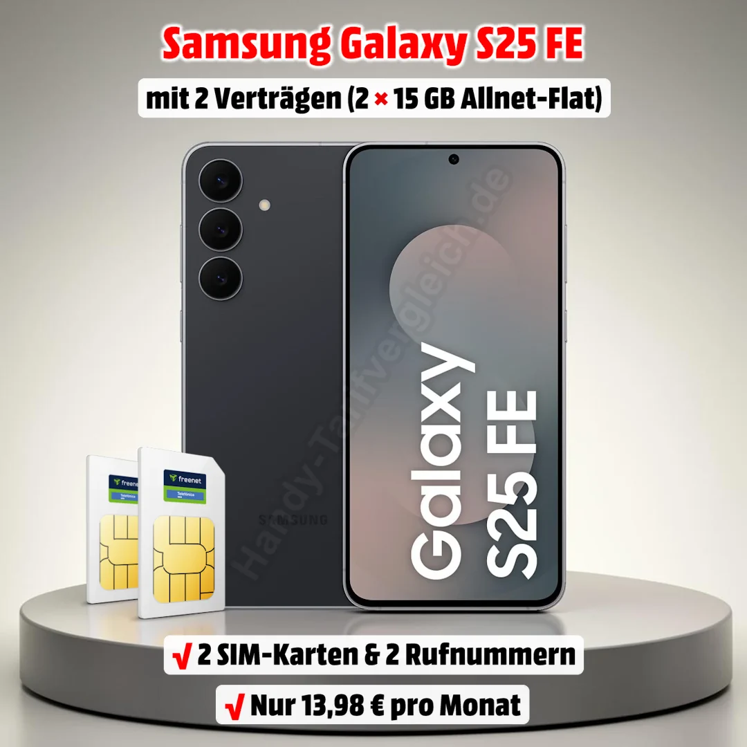 Samsung Galaxy S25 FE mit 2 Top-Verträgen im Netz von o2