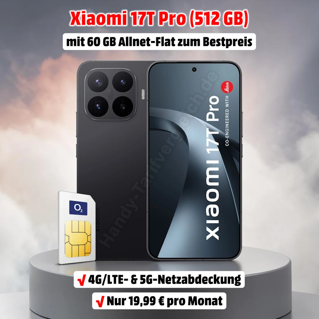 Xiaomi 17T Pro mit Vertrag im o2-Netz