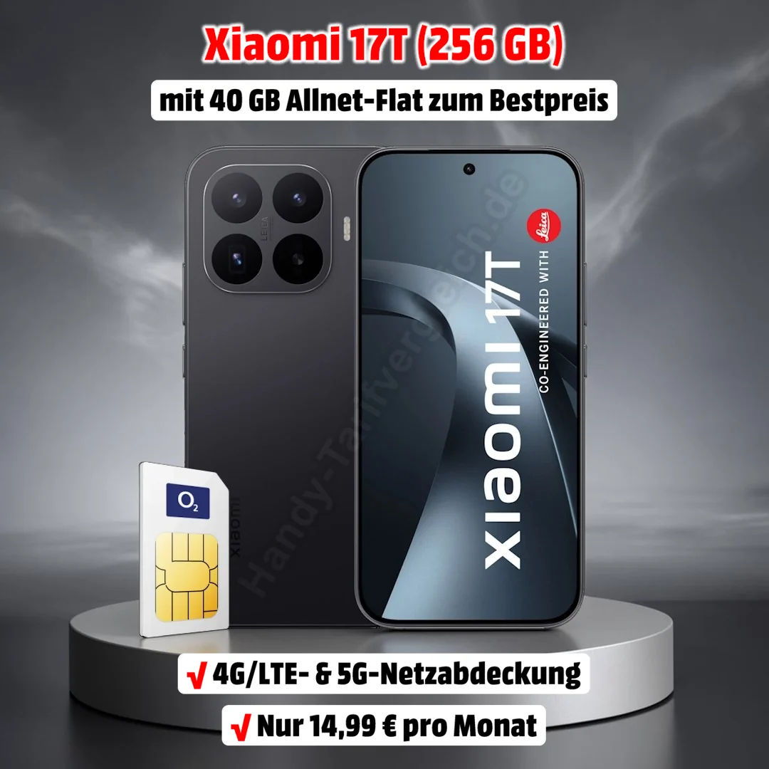Xiaomi 17T mit Vertrag im o2-Netz von Telefónica