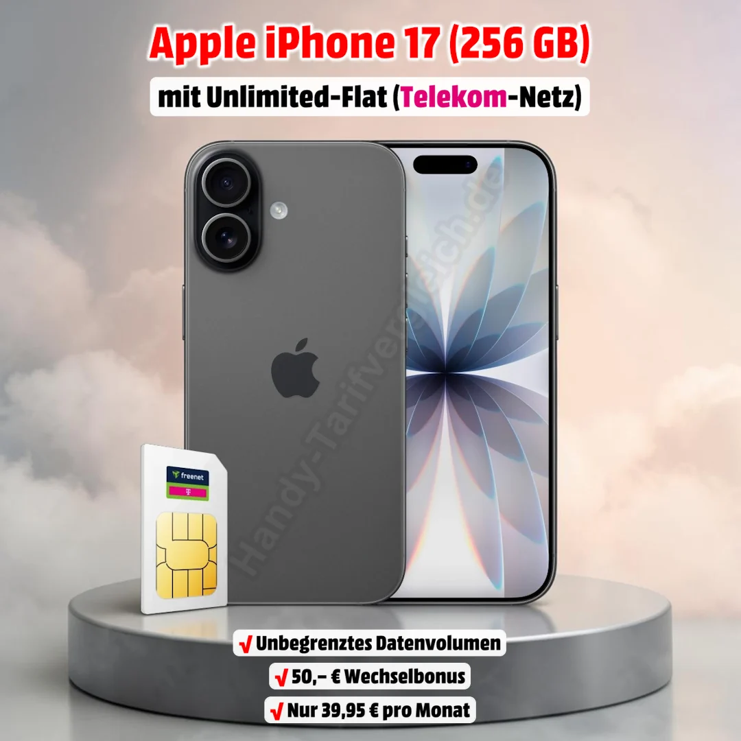 iPhone 17 mit Vertrag inkl. Unlimited-Flat im Telekom-Netz