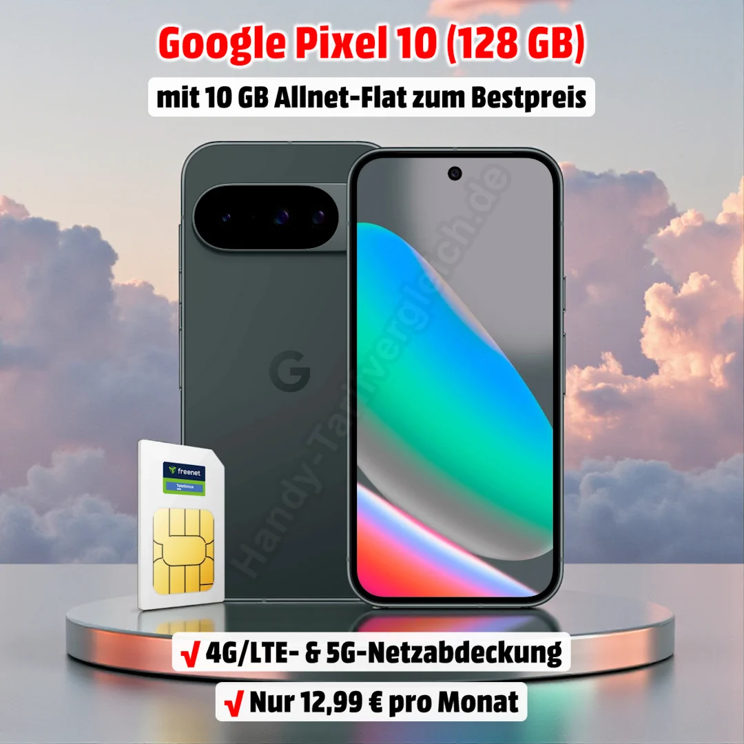 Google Pixel 10 (128 GB) mit 10 GB Allnet-Flat im o2-Netz